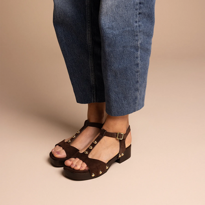 Ola Damen Wildleder-Clogs Brown