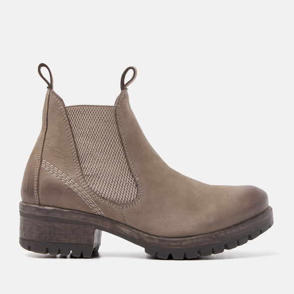 Lia Damen Leder Chelsea-Boots Taupe Lia Damen Leder Chelsea-Boots Taupe