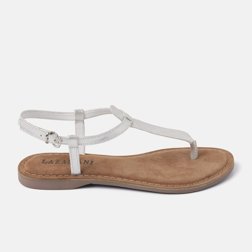 Clara Damen Ledersandalen Silver