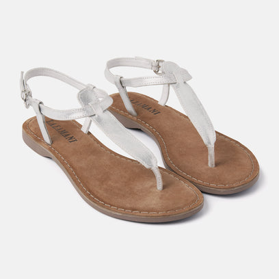 Clara Damen Ledersandalen Silver