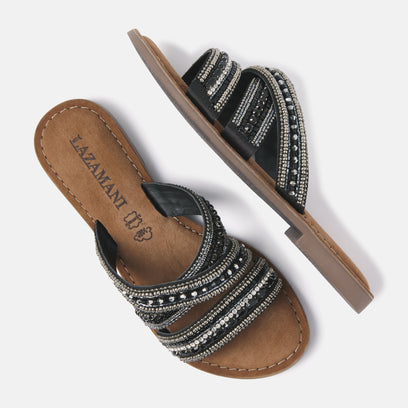 Marlin Damen Leder Pantoletten Black