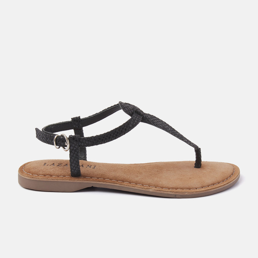 Anna Damen Ledersandalen Black