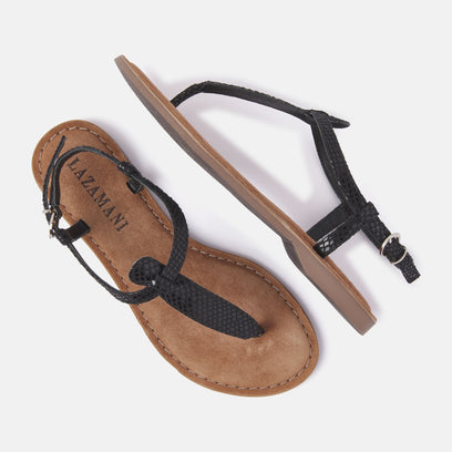 Anna Damen Ledersandalen Black