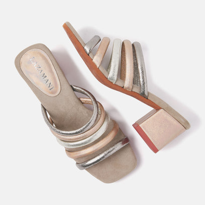 Damen Pantoletten 85.562 Biscuit Multi