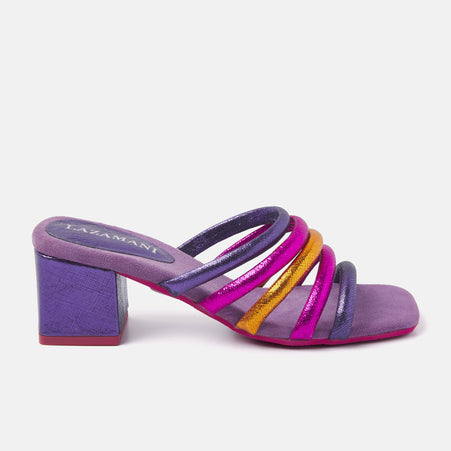 Damen Pantoletten 85.562 Purple Multi