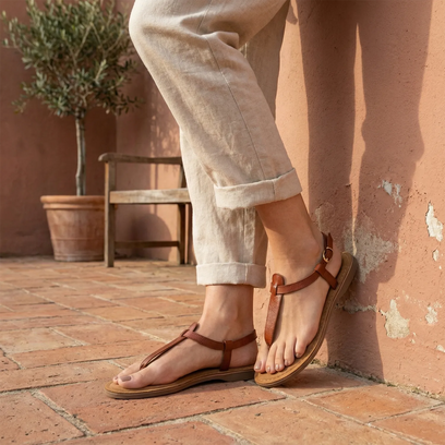 Imme Damen Ledersandalen Tan