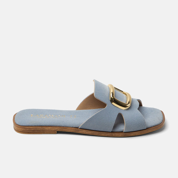 Vito Damen Wildleder-Pantoletten Blue