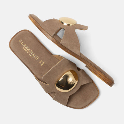Zola Damen Wildleder-Pantoletten Taupe