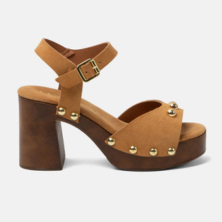 Luisa Damen Wildleder-Clogs Cuoio