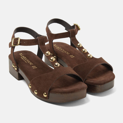 Ola Damen Wildleder-Clogs Brown