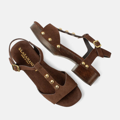 Ola Damen Wildleder-Clogs Brown
