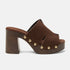 Juna Damen Wildleder-Clogs Brown