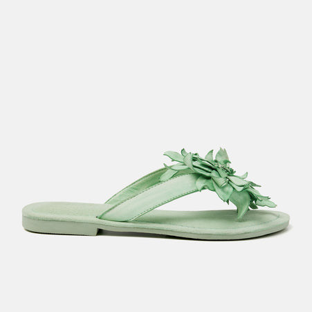 Daisy Damen Leder-Zehentrenner Green