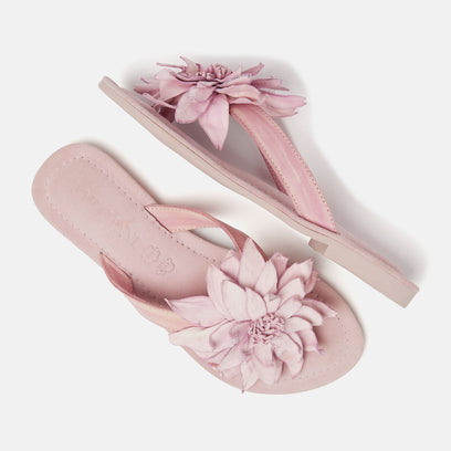 Daisy Damen Leder-Pantoletten Pink