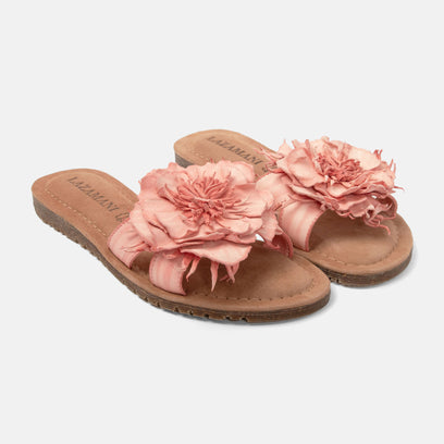 Zinnia Damen Leder-Pantoletten Coral