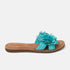 Zinnia Damen Leder-Pantoletten Turquoise