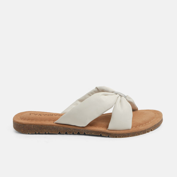 Edita Damen Leder-Pantoletten White