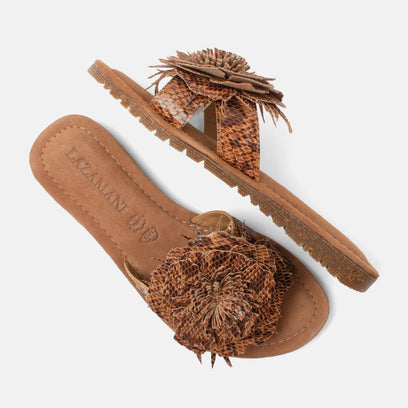 Moa Damen Wildleder-Pantoletten Tan