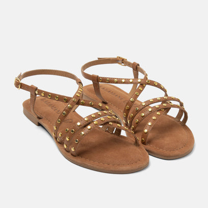 Tova Damen Leder-Sandalen Tan
