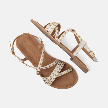 Tova Damen Leder-Sandalen White