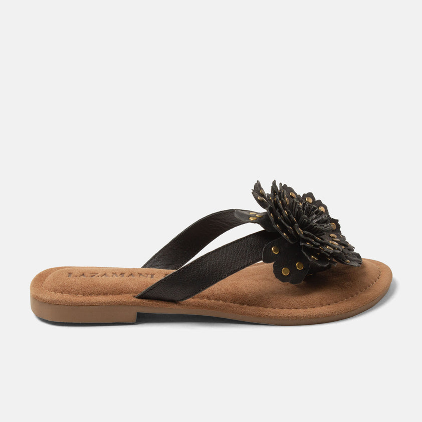 Kira Damen Leder-Zehentrenner Black