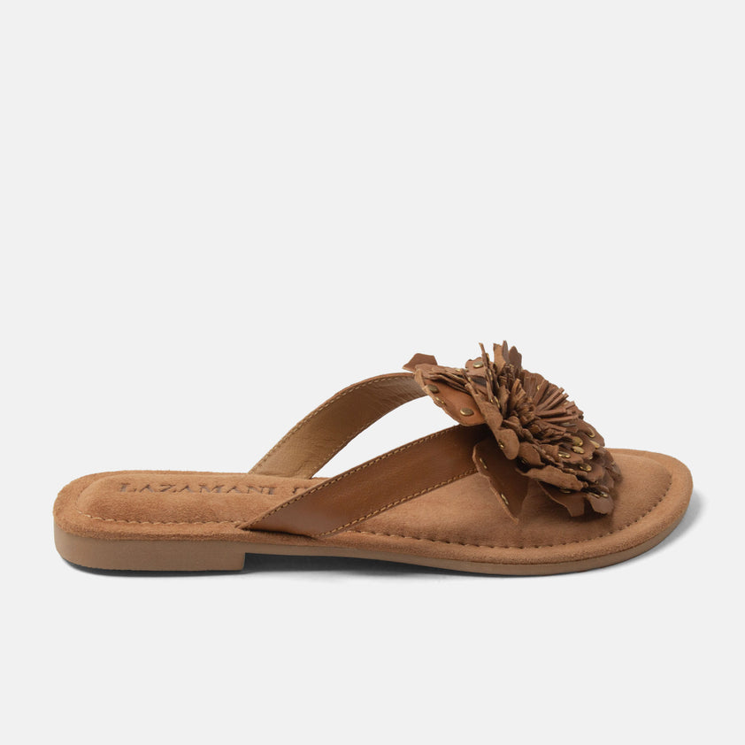 Kira Damen Leder-Zehentrenner Tan