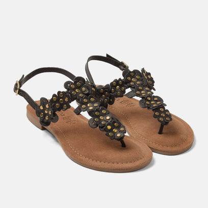 Pippa Damen Leder-Sandalen Black