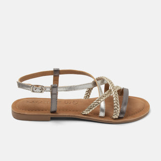 Gea Damen Leder-Sandalen Silver