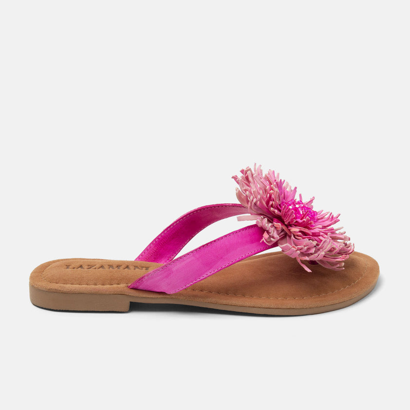 Roza Damen Leder-Zehentrenner Pink