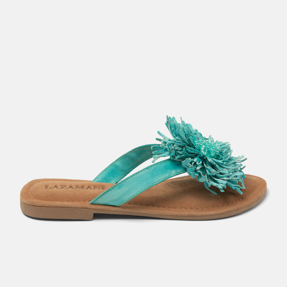 Roza Damen Leder-Zehentrenner Turquoise