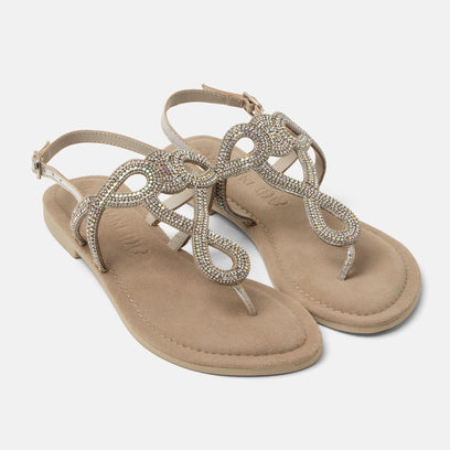 Luus Damen Leder-Sandalen Silver