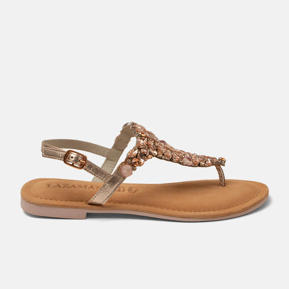 Sil Damen Leder-Sandalen Roségold