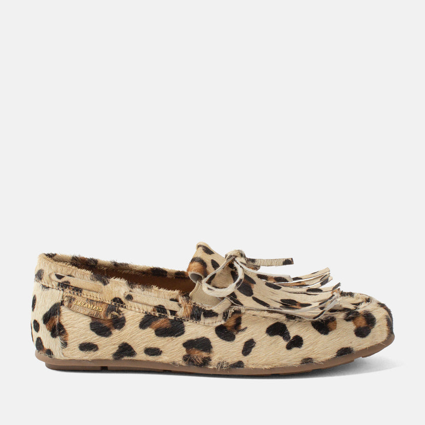 Billy Damen Leder-Mokassins Leopard