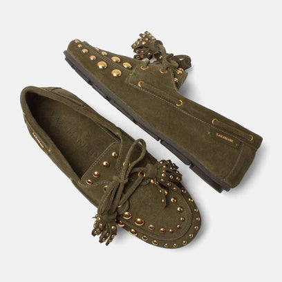 Stella Damen Wildleder-Mokassins Green