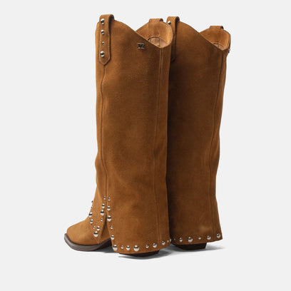 Jane Damen Wildleder-Stiefel Cognac