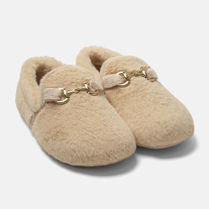 Floor Damen Hausschuhe Beige