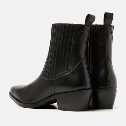 Jade Damen Leder Chelsea-Boots Black