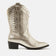 Milou Damen Leder Cowboy-Stiefel Gold