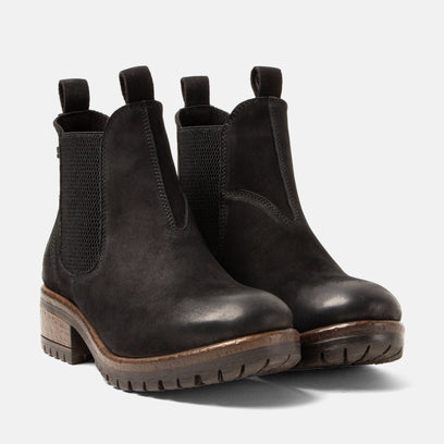 Lia Damen Leder Chelsea-Boots Black