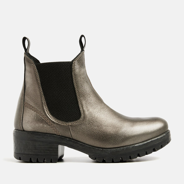 Lune Damen Leder Chelsea-Boots Pewter