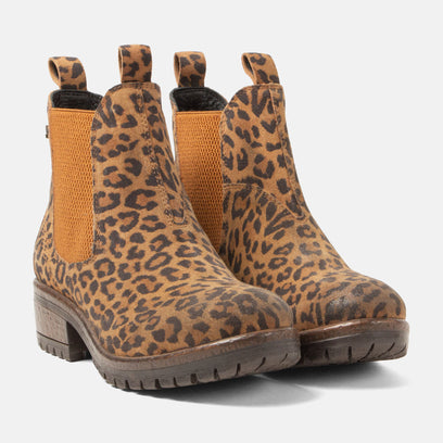 Mia Dames Wildleder Chelsea-Boots Tan/Leo