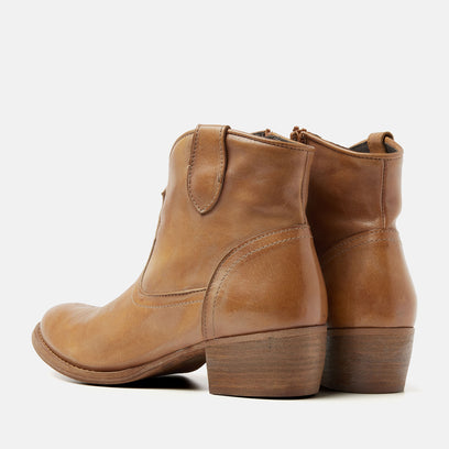 Fleur Damen Western Boots Leder Cognac