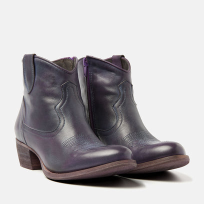 Fleur Damen Western Boots Leder Purple