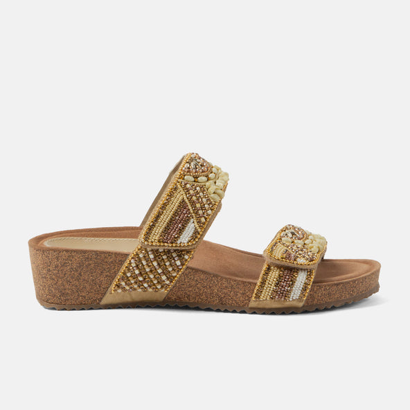 Sol Damen Leder-Pantoletten Beige
