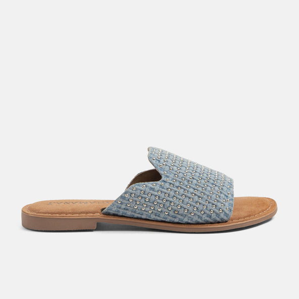 Alma Damen Pantoletten Denim