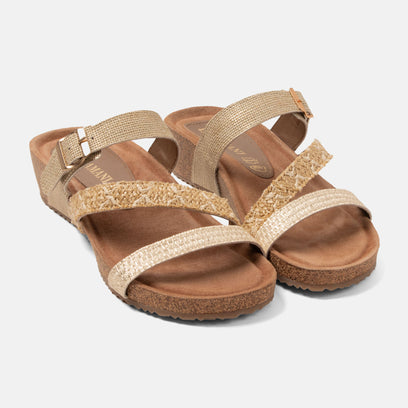 Diega Damen Pantoletten Gold