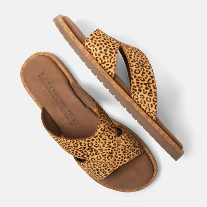 Jana Damen Pantoletten Leopard