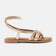 Salma Damen Leder-Sandalen Gold