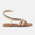 Salma Damen Leder-Sandalen Gold