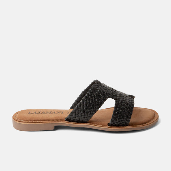 Flor Damen Leder-Pantoletten Black